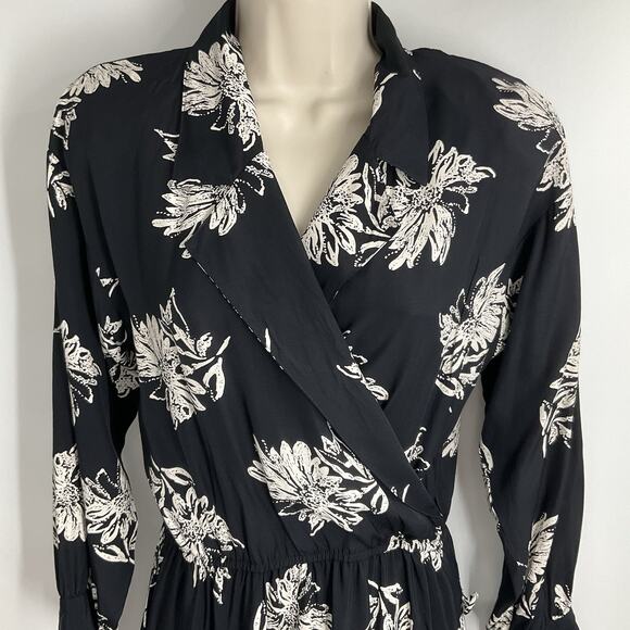 Vintage PAT ARGENTI Floral Black Long Sleeve Dress New with Tag Hawaiian Aloha - Picture 9 of 13